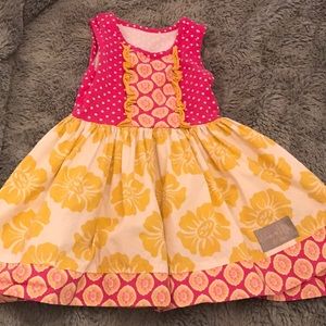 Eleanor Rose pink and yellow dress size 3-4